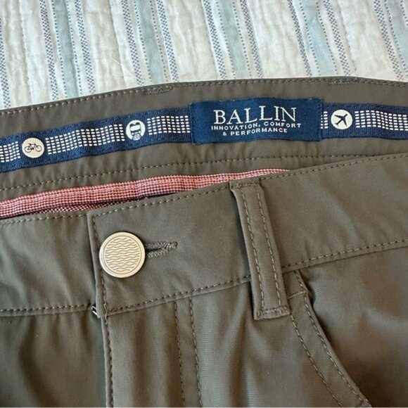 Ballin Crescent Modern Fit Brown Stretch Comfort Pants 32W 36L Tall Performance - Picture 7 of 10